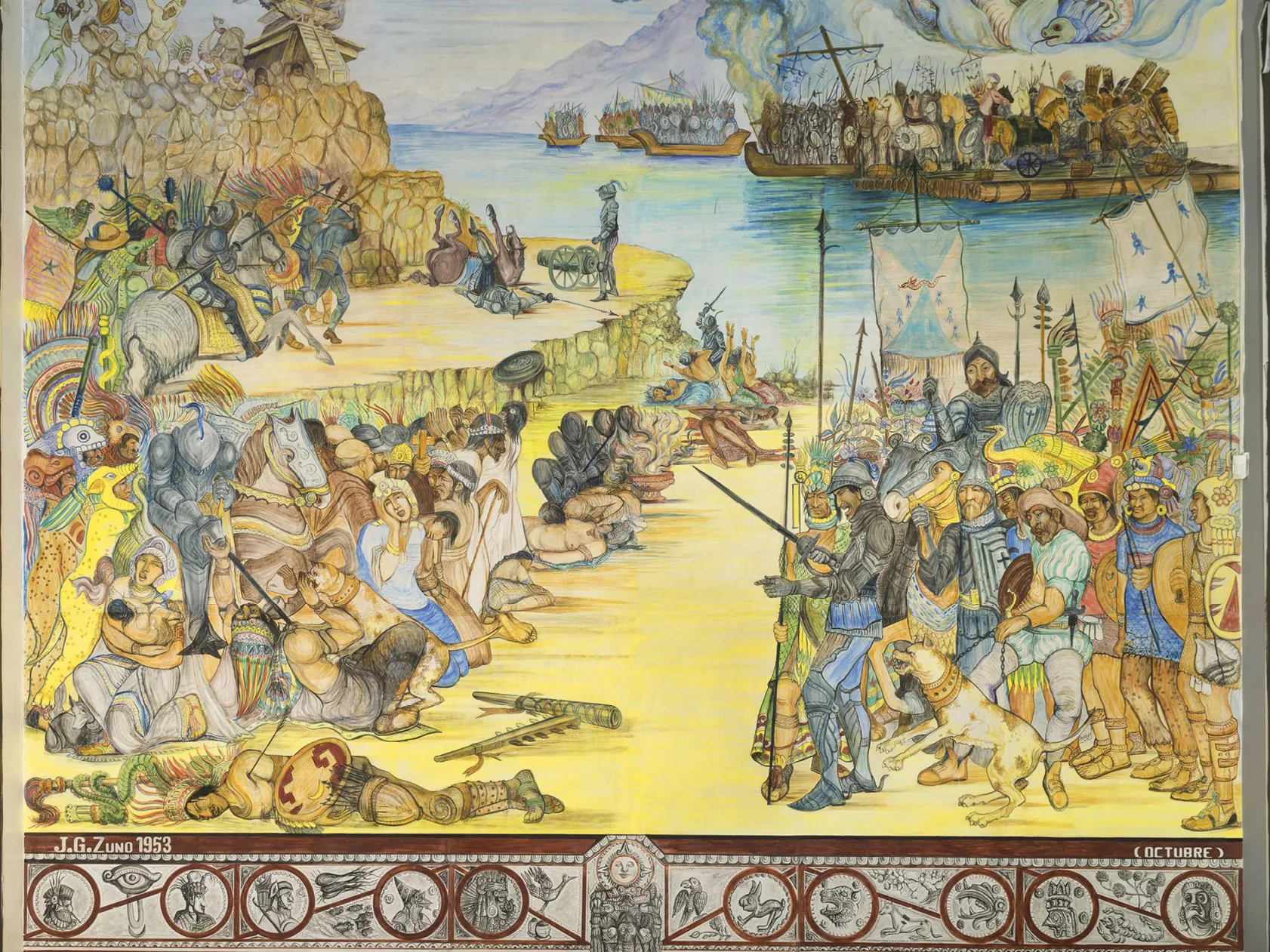 José Guadalupe Zuno, La conquista de la Nueva Galicia, Guadalajara, México, 1953.