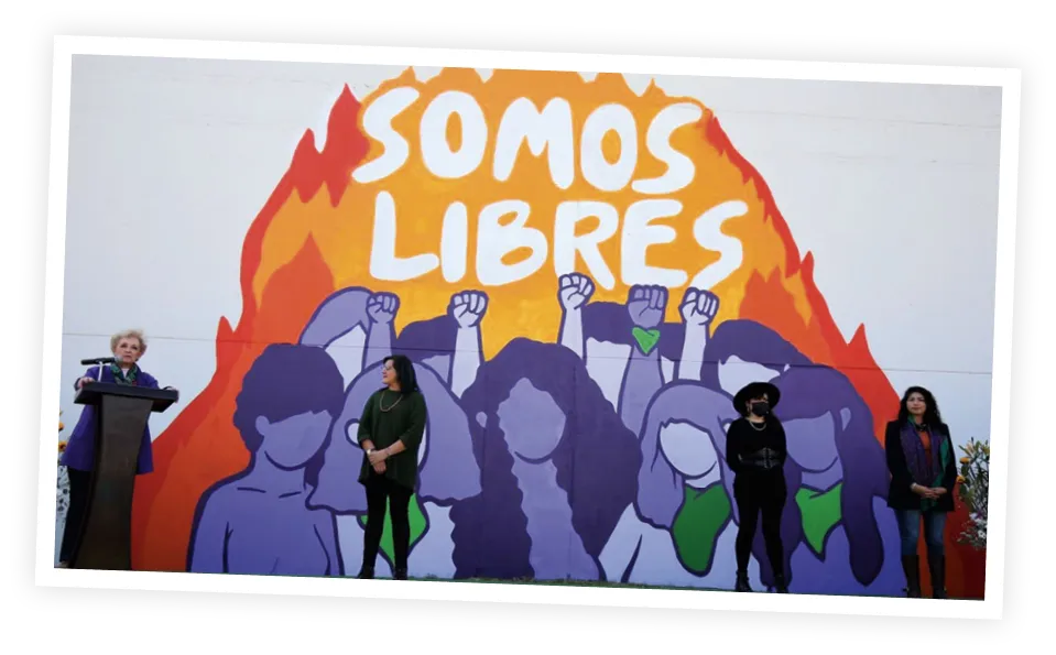 Somos libres, mural de Pisi Pop en Toluca, México.