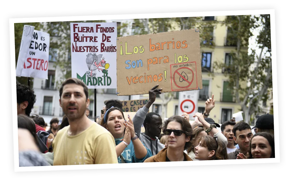 Manifestación para denunciar el precio
de los alquileres, Madrid, 13/10/2024.