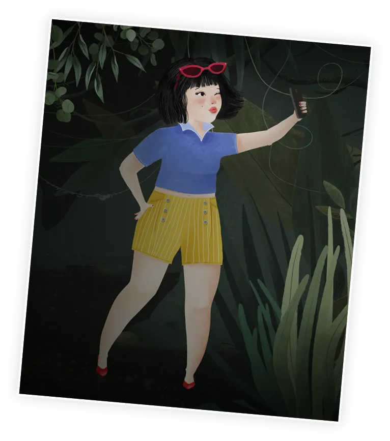 Ilustración de Beatriz Menéndez para el proyecto Cambia el cuento Blancanieves sobre Presión Estética.