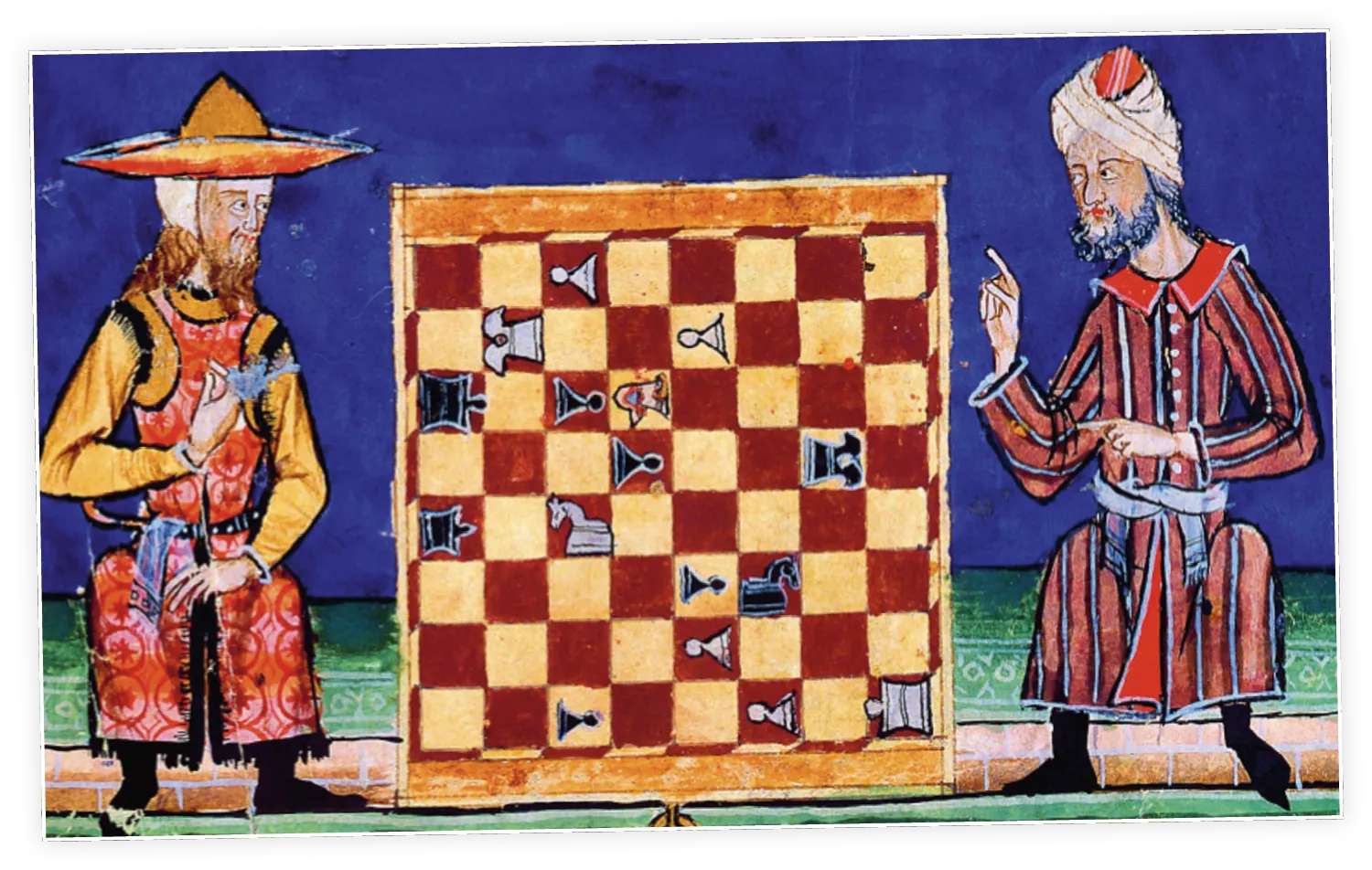   Miniatura del Libro del ajedrez, dados y tablas, segunda mitad del siglo XIII.