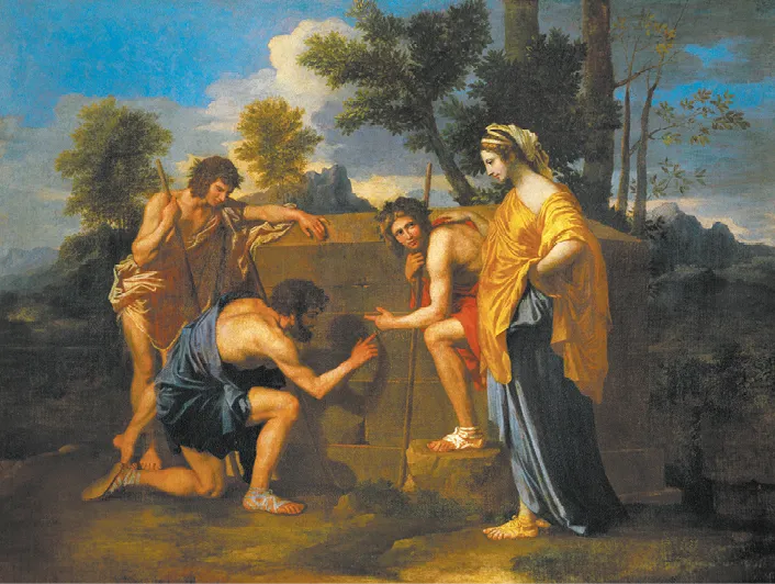 Nicolas Poussin, Les Bergers d'Arcadie, XVIIe siècle, huile sur toile, musée du Louvre, Paris.