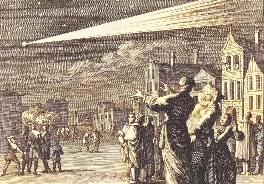 Caspar Luyken, Christoph Weigel, Comète de Kirsh, vers 1695-1705, gravure.