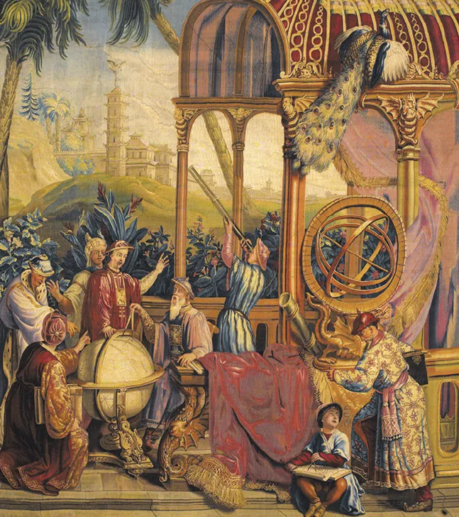 J.-B. Belin, J.-B. Monnoyer, G. L. Vernansal, Les Astronomes, 1722-1724, tapisserie, musée des Beaux-Arts de Paris.