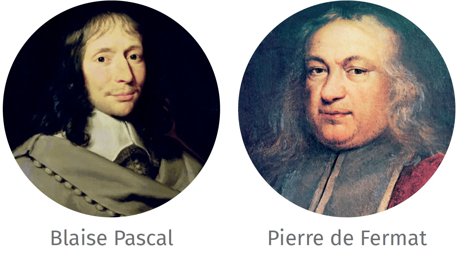 Portraits de Blaise Pascal et de Pierre de Fermat