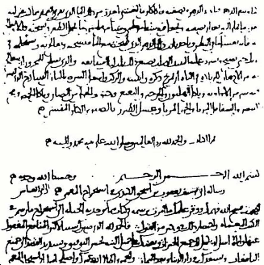 Extrait du Risalah fi Istikhraj al-Mu'amma