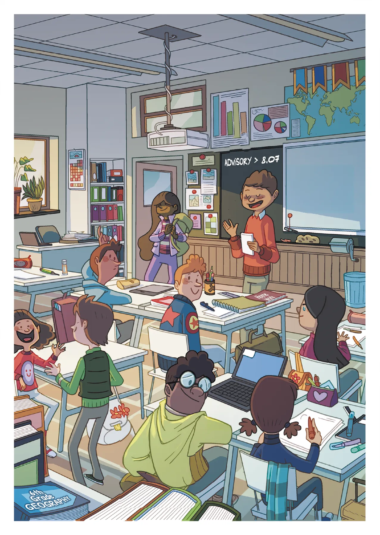 Une image d'une ville avec différents endroits numérotés.