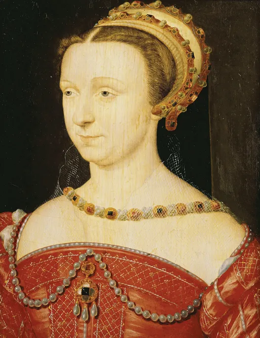 Anonyme, Portrait d'Anne d'Este, entre 1550 et 1575, huile sur panneau, musée de l'Histoire de France, Versailles.
