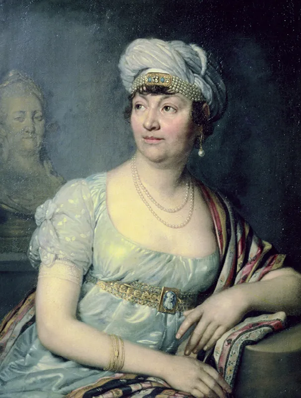 Vladimir Borovikovski, Portrait de Germaine de Staël, 1812, huile sur toile, galerie Tretiakov, Moscou, Russie.
