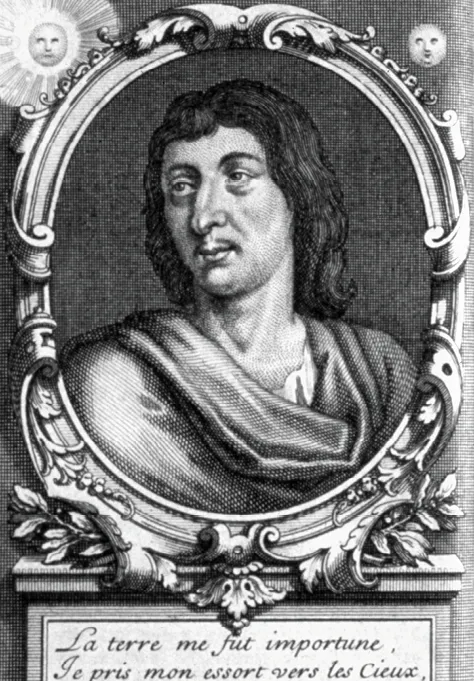 Portrait de Savinien de Cyrano de Bergerac, XVIIIe siècle, gravure.