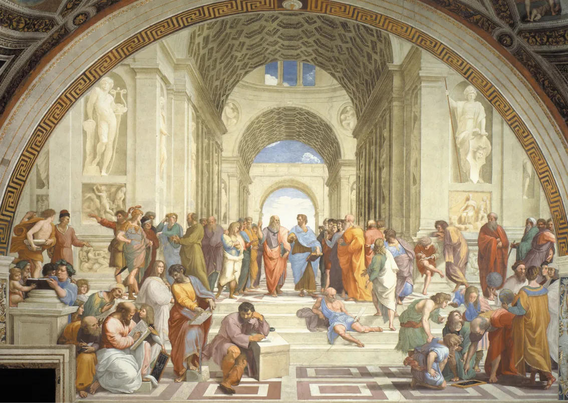 Raphaël, L'École d'Athènes, 1510-1511, fresque, musée du Vatican.