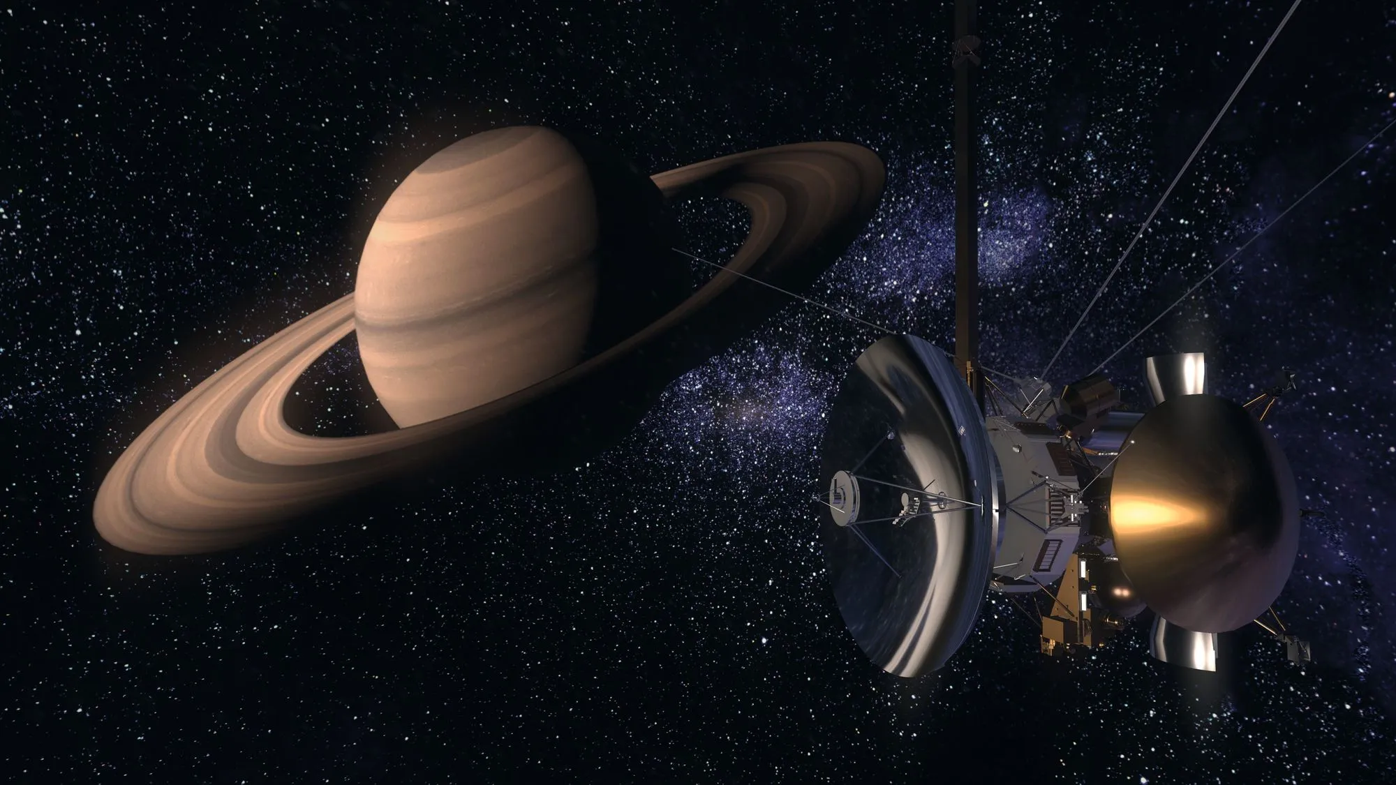 Sonde Cassino en approche de Saturne