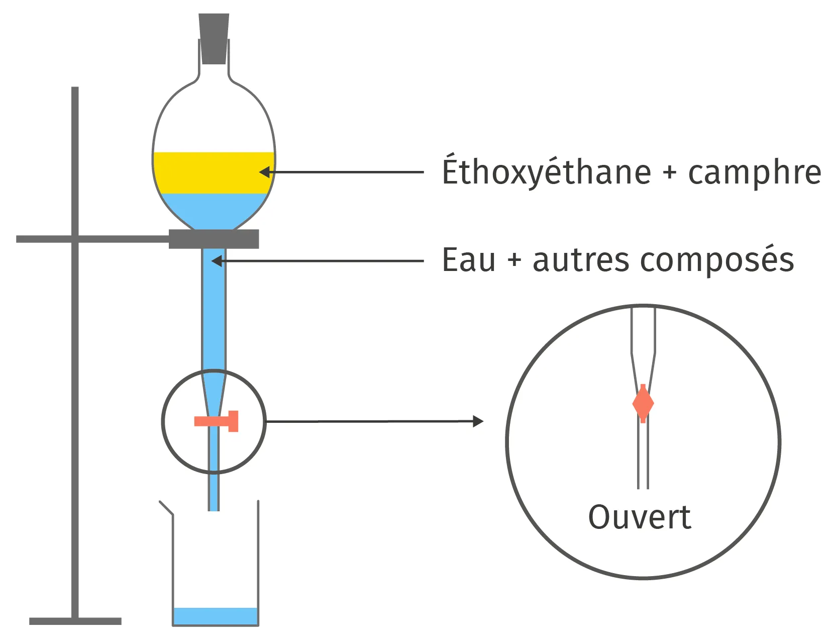 Schéma d'une extraction liquide-liquide