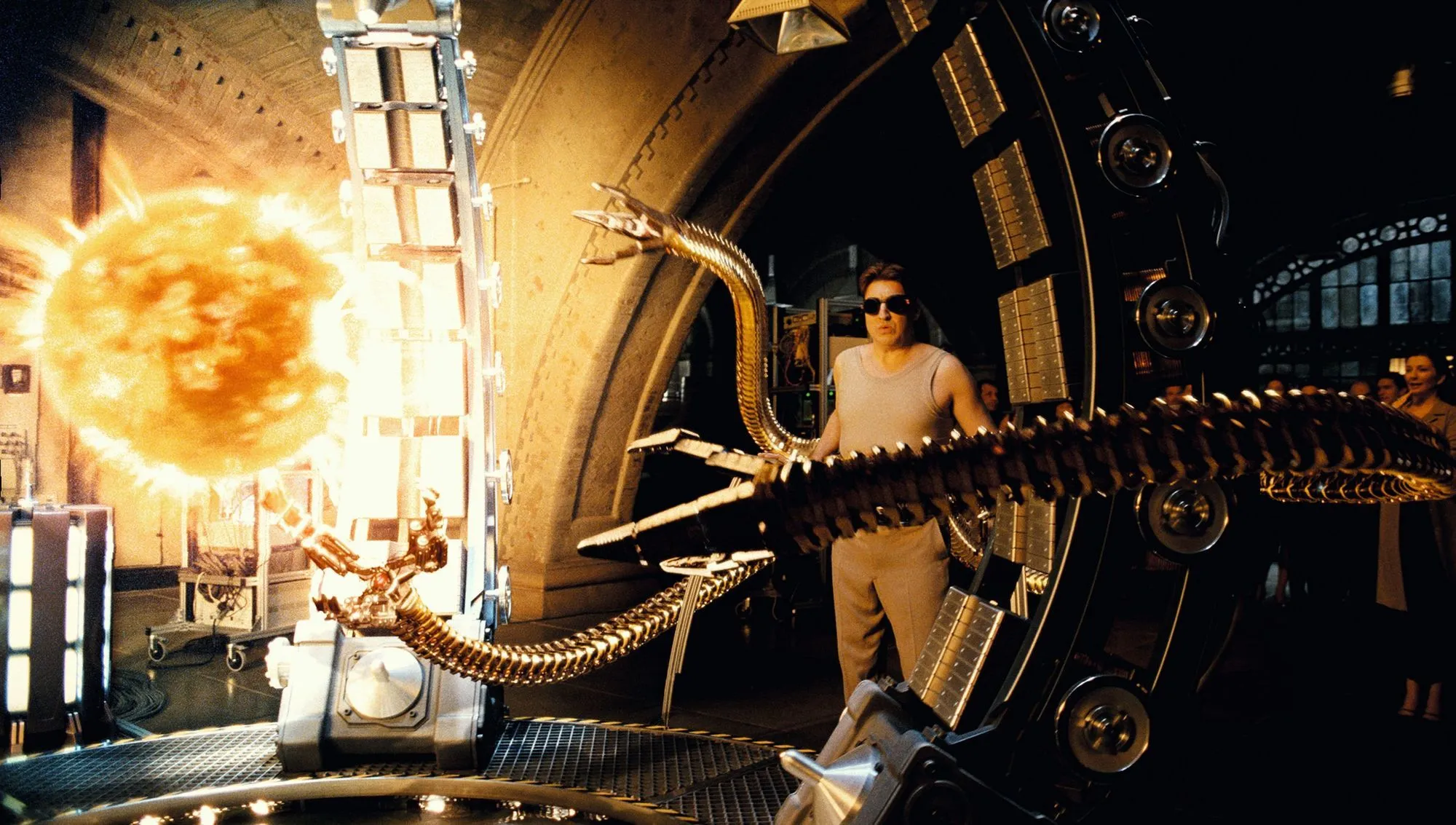 Dans le film Spiderman 2, de Sam Raimi, le Docteur Octavius crée une étoile en laboratoire pour disposer d'une source d'énergie quasi inépuisable.
