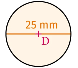 Cercle D avec diamètre 25 mm