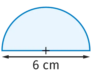 Demi-cercle de diamètre 6 cm