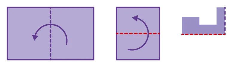 schéma de pliage et découpage