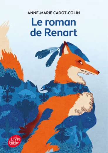 Illustration : Renart, le goupil roux, vêtu d'un manteau bleu orné d'animaux, tiré du livre jeunesse Le Roman de Renart.