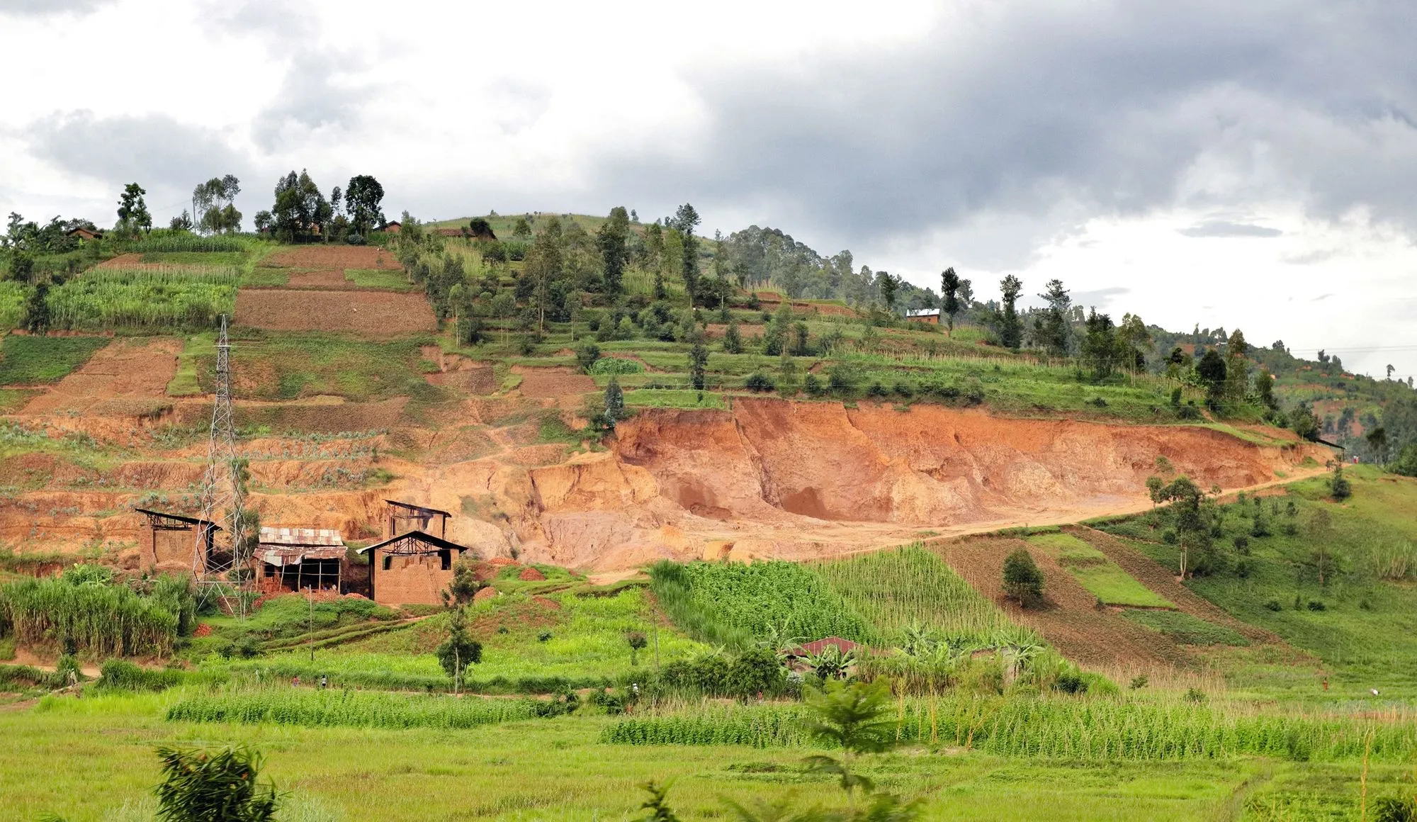 Une colline érodée au Rwanda.
