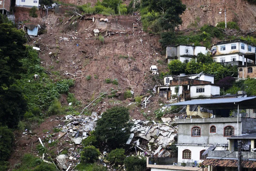Un glissement de terrain au Brésil.