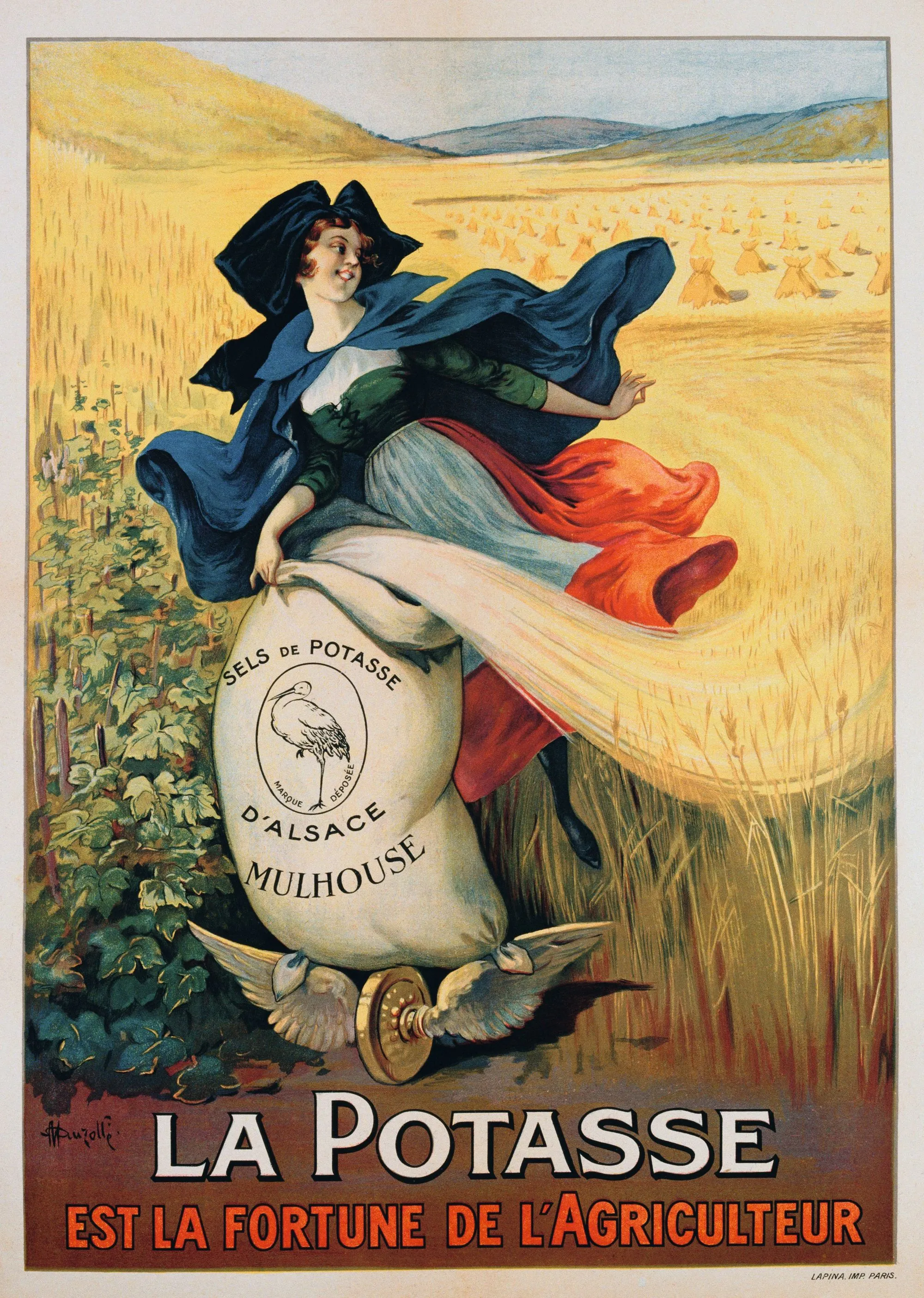 Affiche pour un engrais potassique d'Alsace (1920).