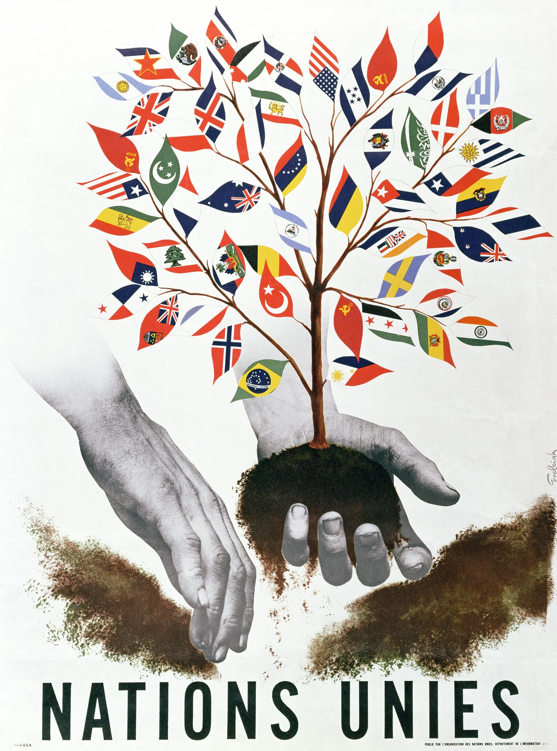 L'ONU égalité, liberté, croissance. Henry Eveleigh, affiche, 1947