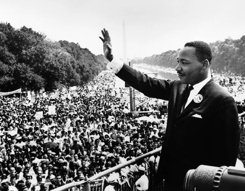 Martin Luther King délivrant son discours à Washington