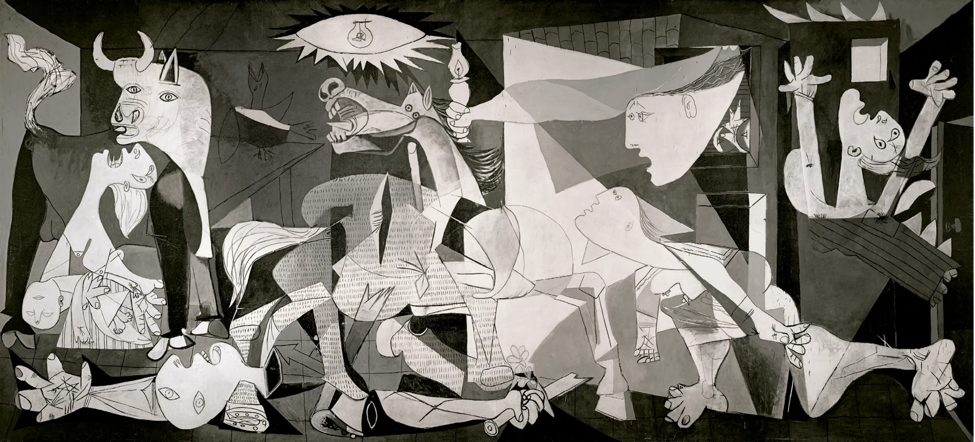 Pablo Picasso, Guernica, 1937, huile sur toile, 3,4 × 7,7 m, Musée national Reina Sofia, Madrid.