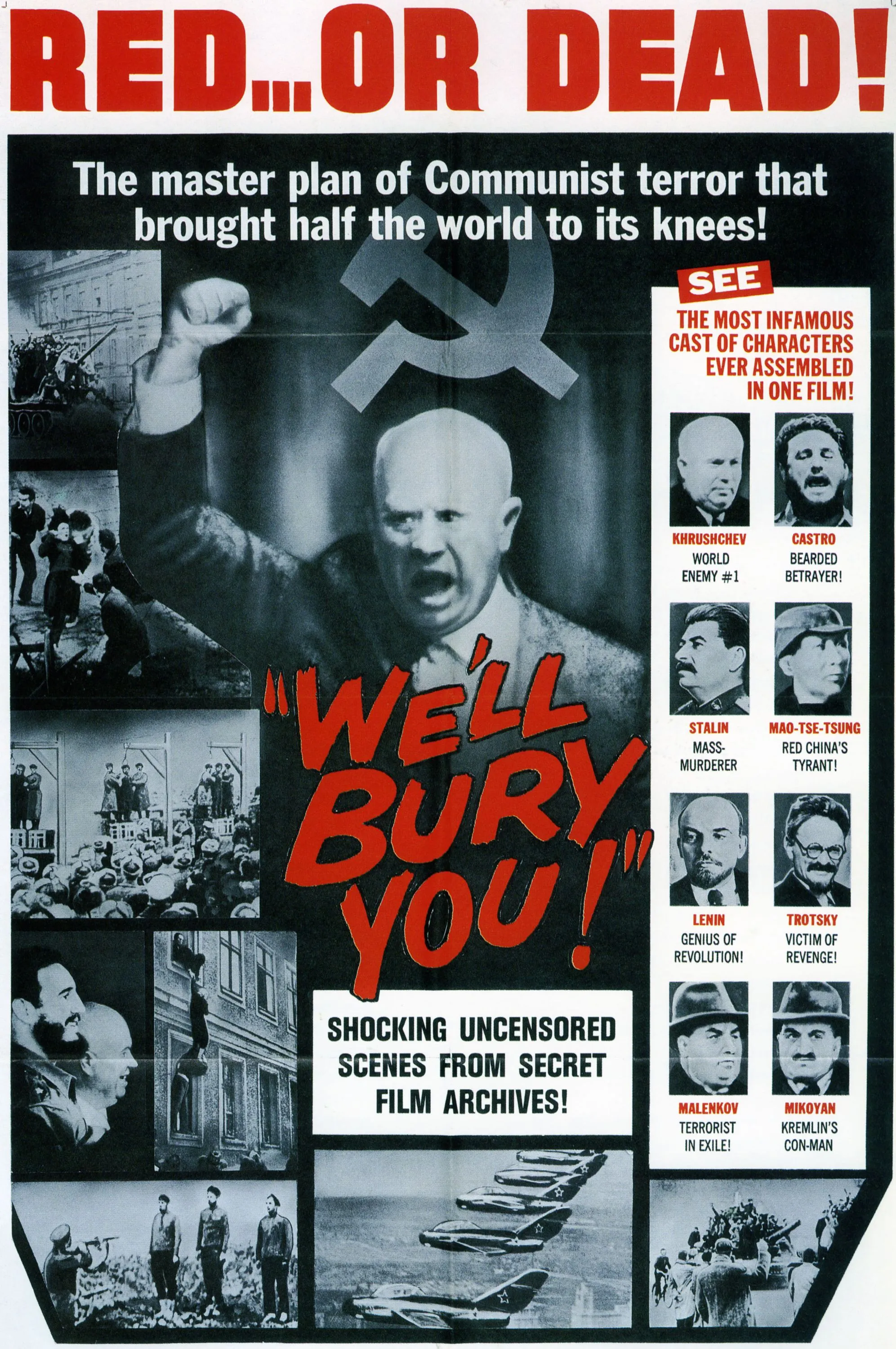 Affiche du film de propagande américain anticommuniste « We will bury you », 1962