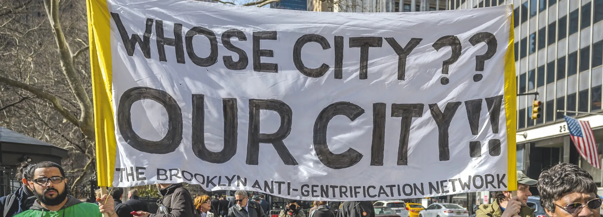 Manifestation contre la gentrification à Brooklyn (New York)