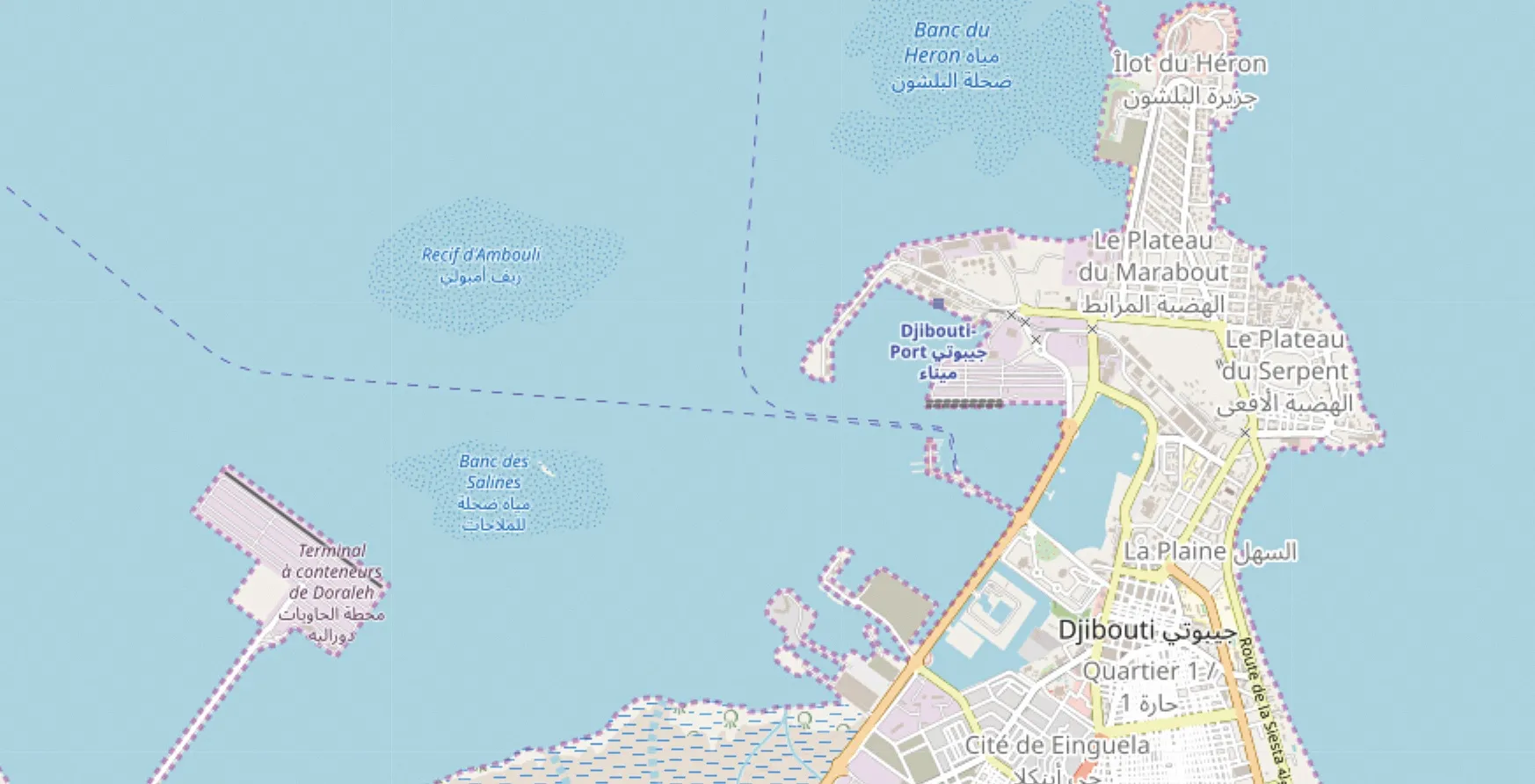 plan Le port de Djibouti