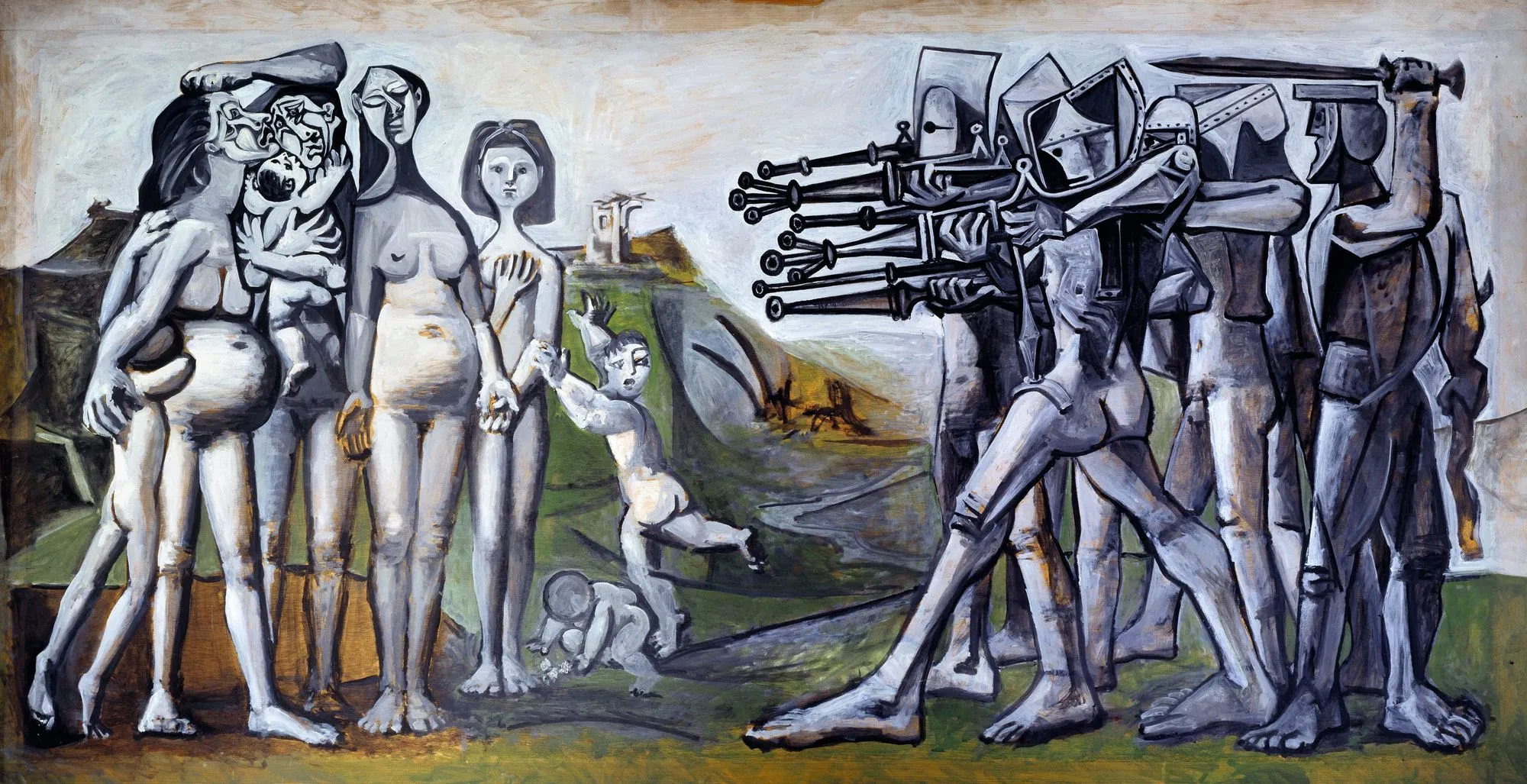 Pablo Picasso, Massacre en Corée, 1951, huile sur toile, 110 × 210 cm, Musée Picasso, Paris