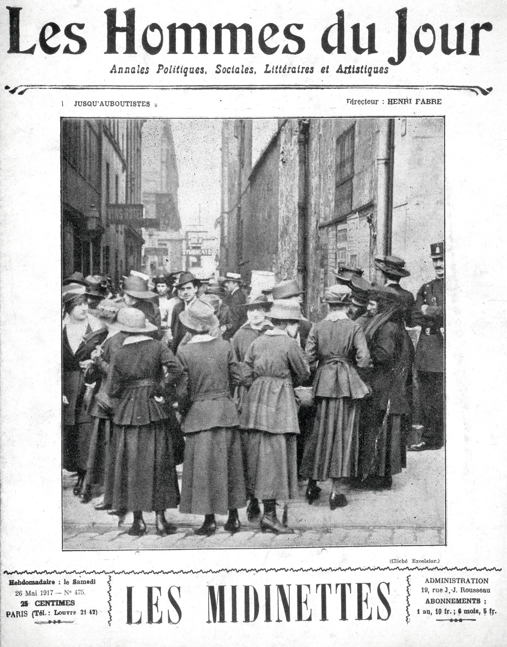 Une du journal Les Hommes du jour 1917