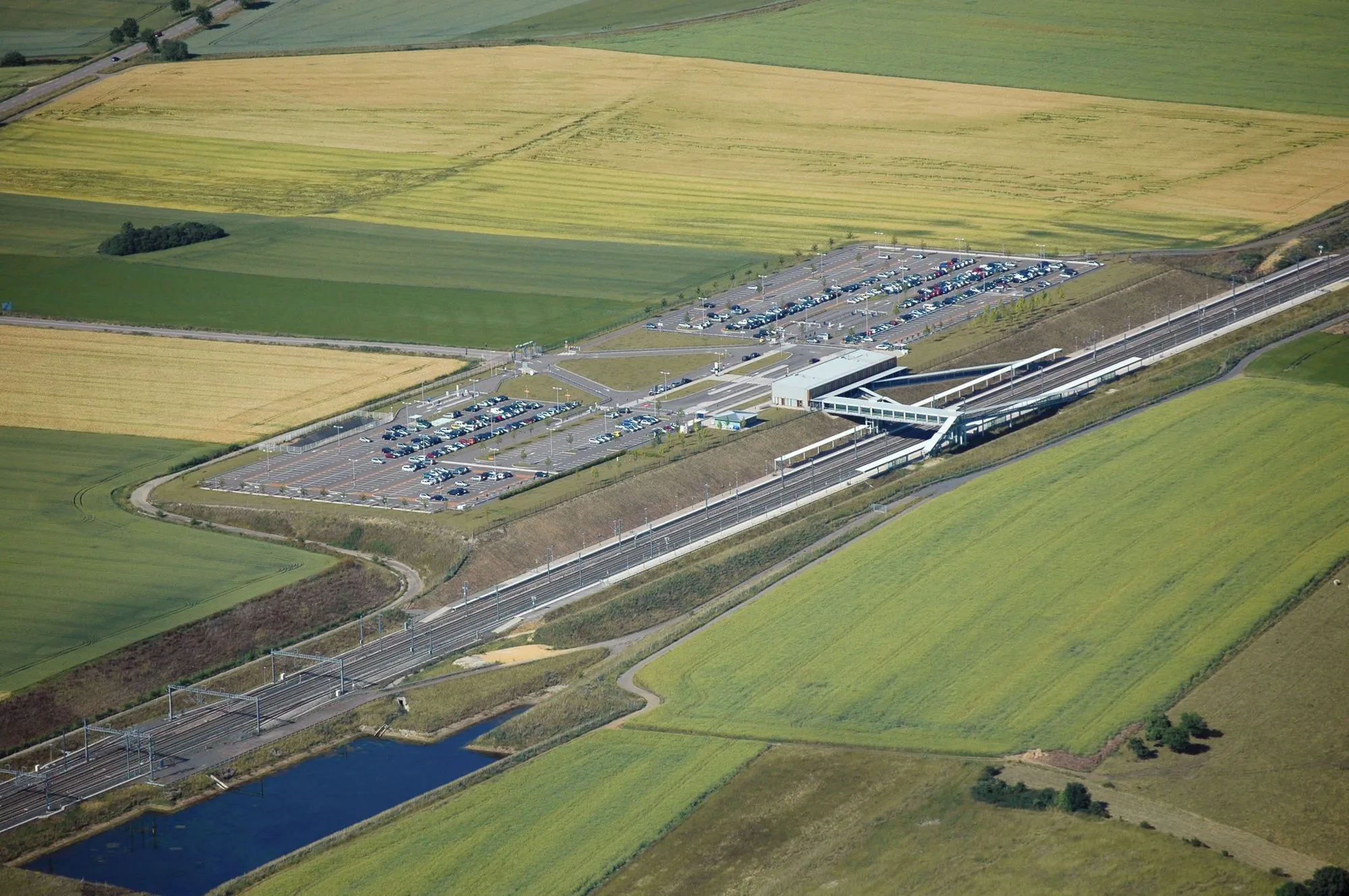 Photographie aérienne de la gare Lorraine-TGV