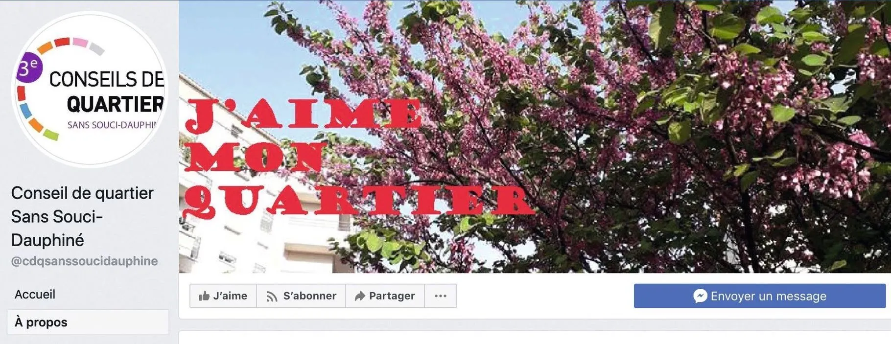Page Facebook du conseil de quartier Sans-Souci Dauphiné (Lyon, 3e arrondissement).