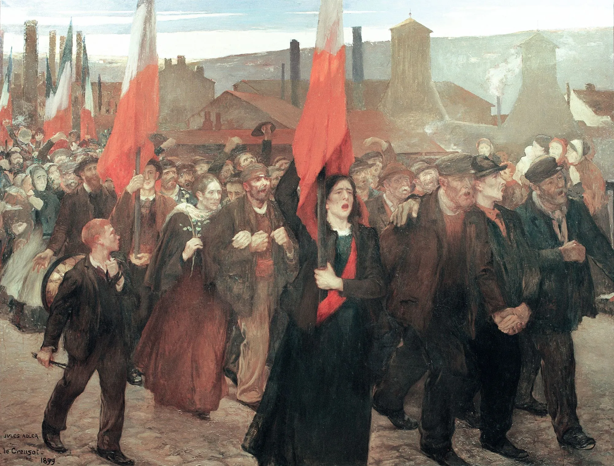 Jules Adler, Grève au Creusot, 1899