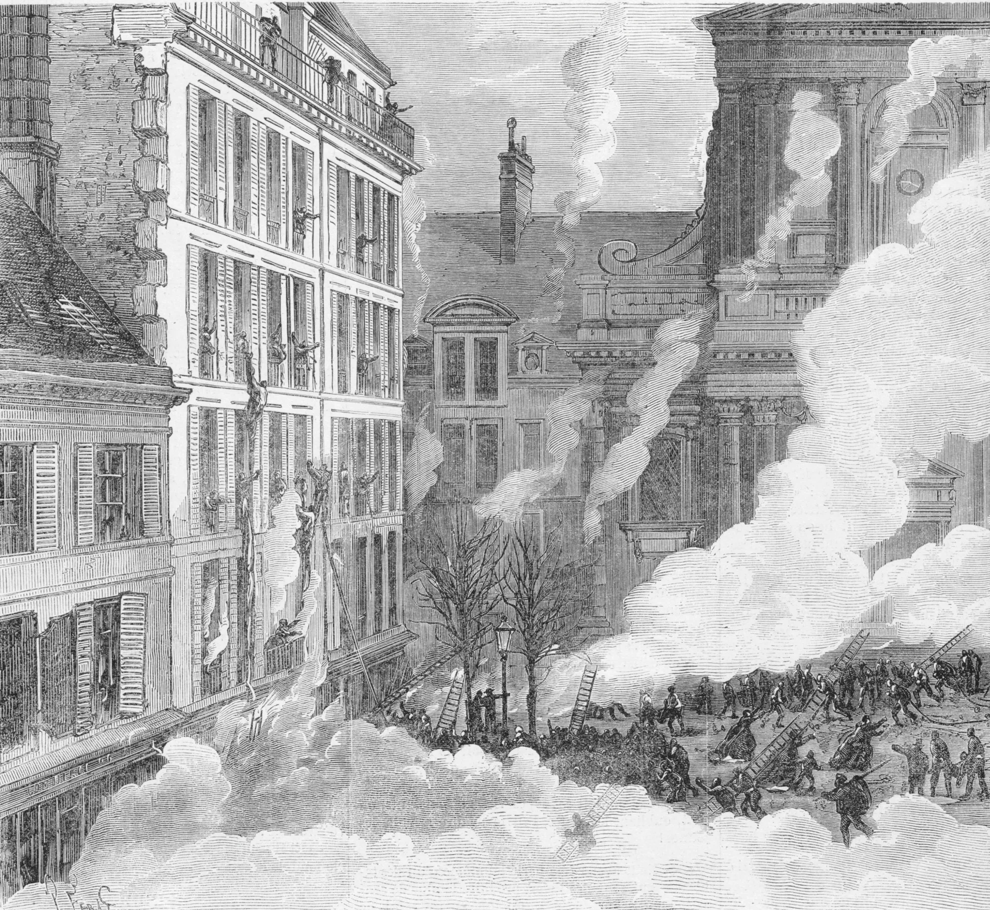 Explosion dans le magasin de M. Fontaine, place de la
Sorbonne à Paris, Le Monde illustré, 27 mars 1869.