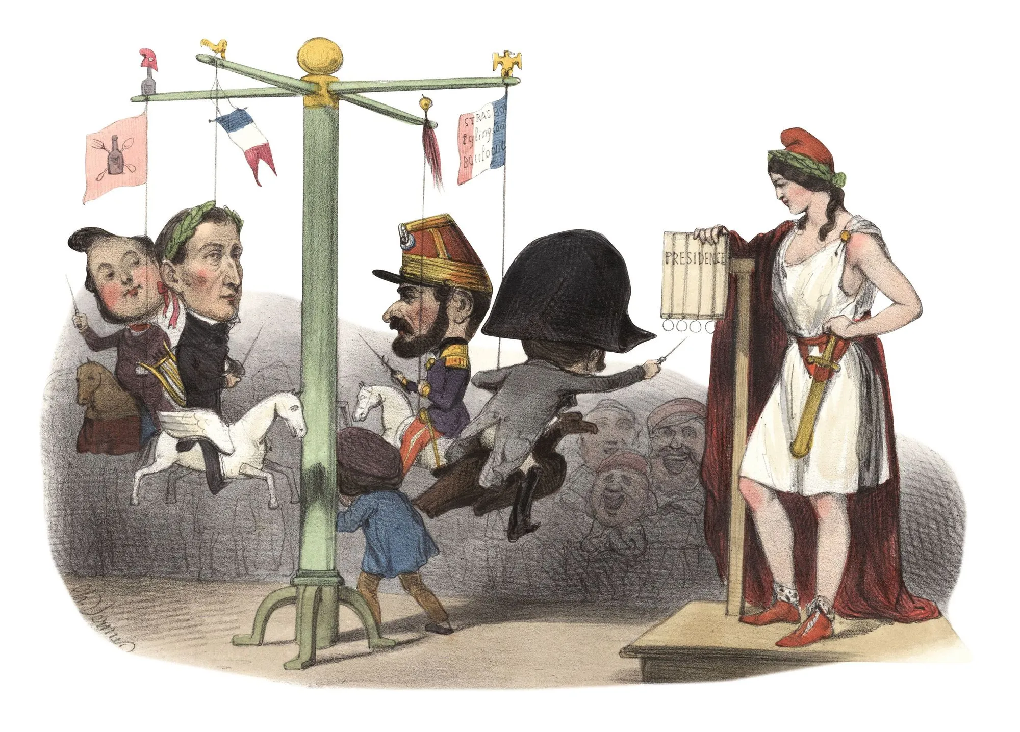 « Un nouveau jeu de bagues », illustration pour Le Charivari, 9 décembre 1848.