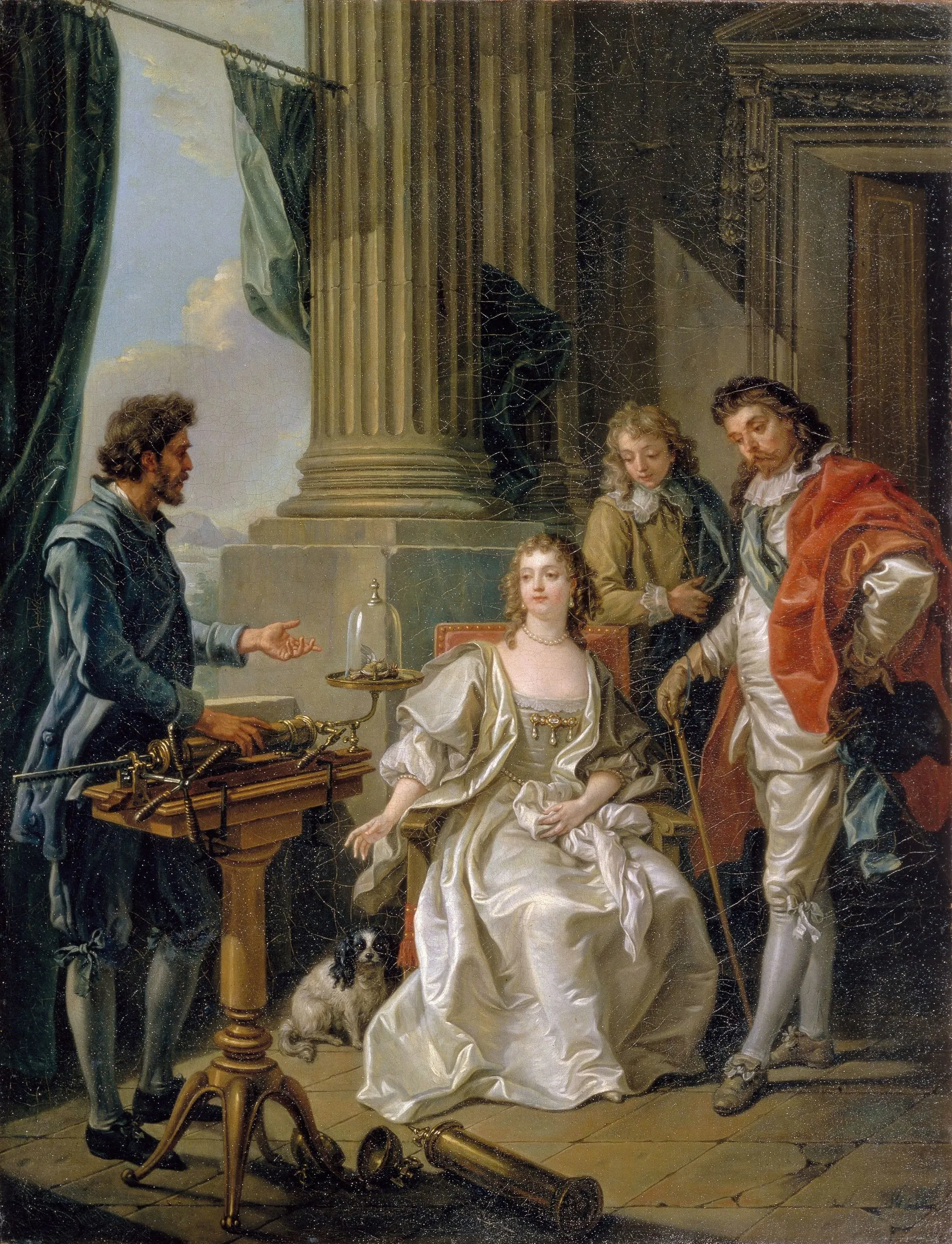 Amédée Van Loo, Expérience pneumatique, 1777, huile sur toile (détail), 113 x 90 cm, musée du château d'Arkhangelsk