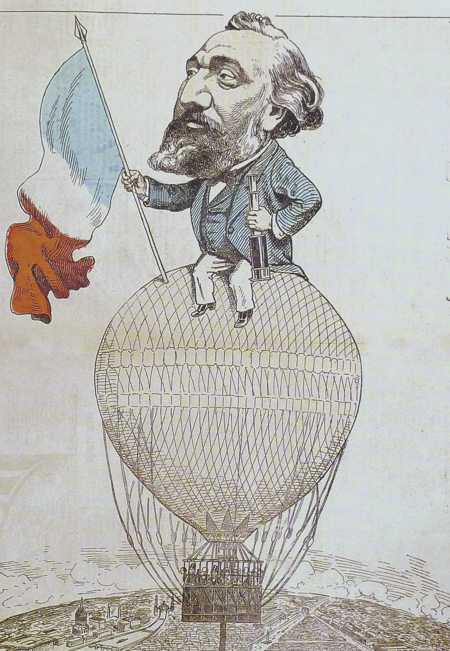 Alfred Le Petit, dessin de presse, Gambetta quitte Paris