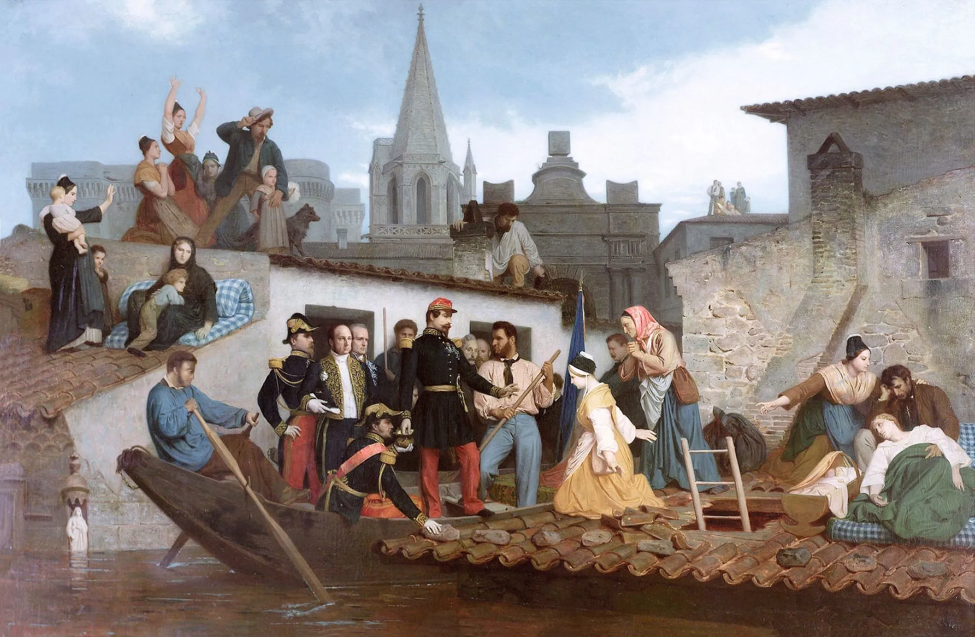William Bouguereau, Napoléon III visitant les inondations de Tarascon, 1856
