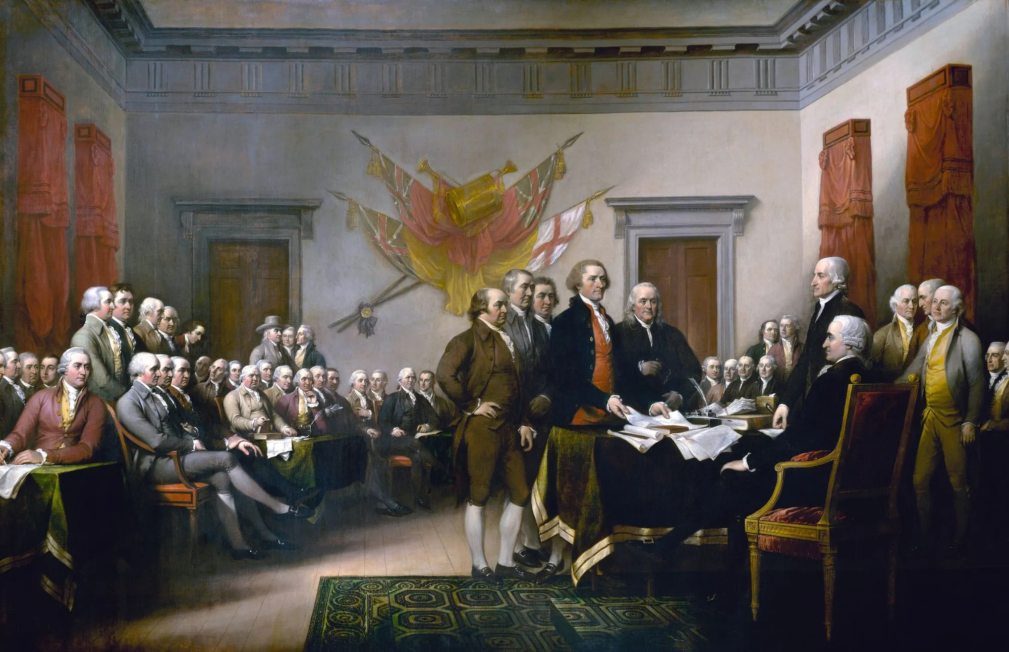 John Trumbull, La Signature de la Déclaration d'indépendance, 1825, huile sur toile, 3,7 x 5,5 m, Capitole, Washington