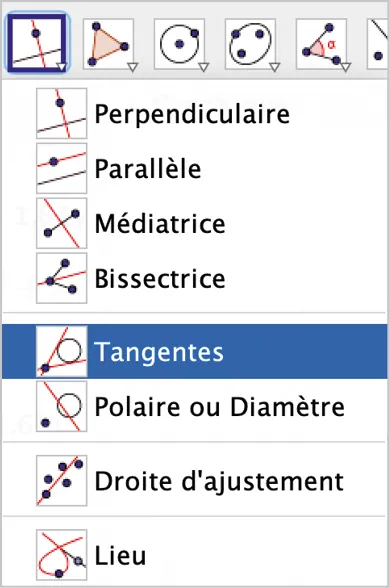 capture d'écran de géogébra