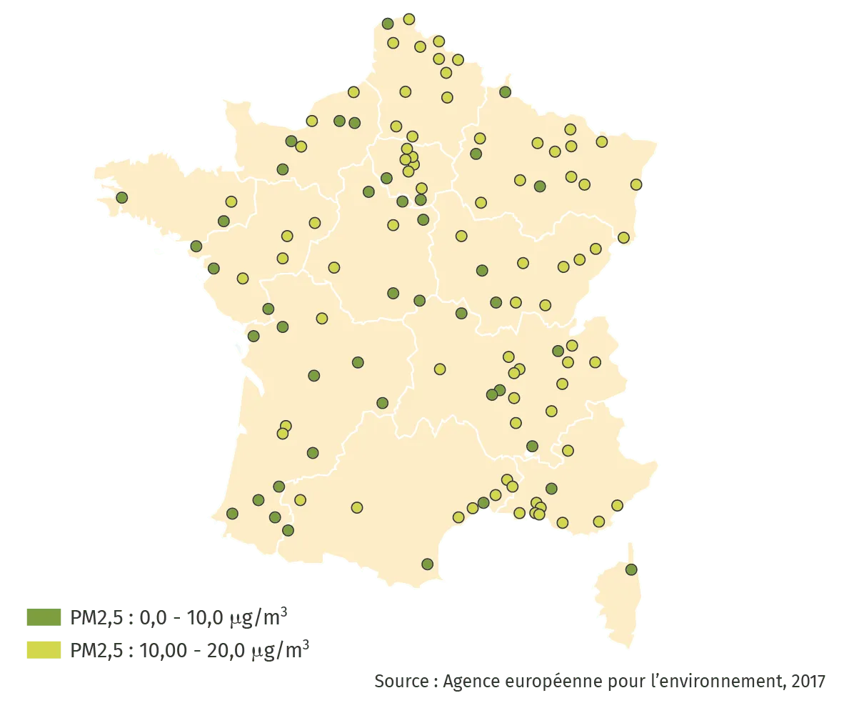 Les particules fines en France en 2015