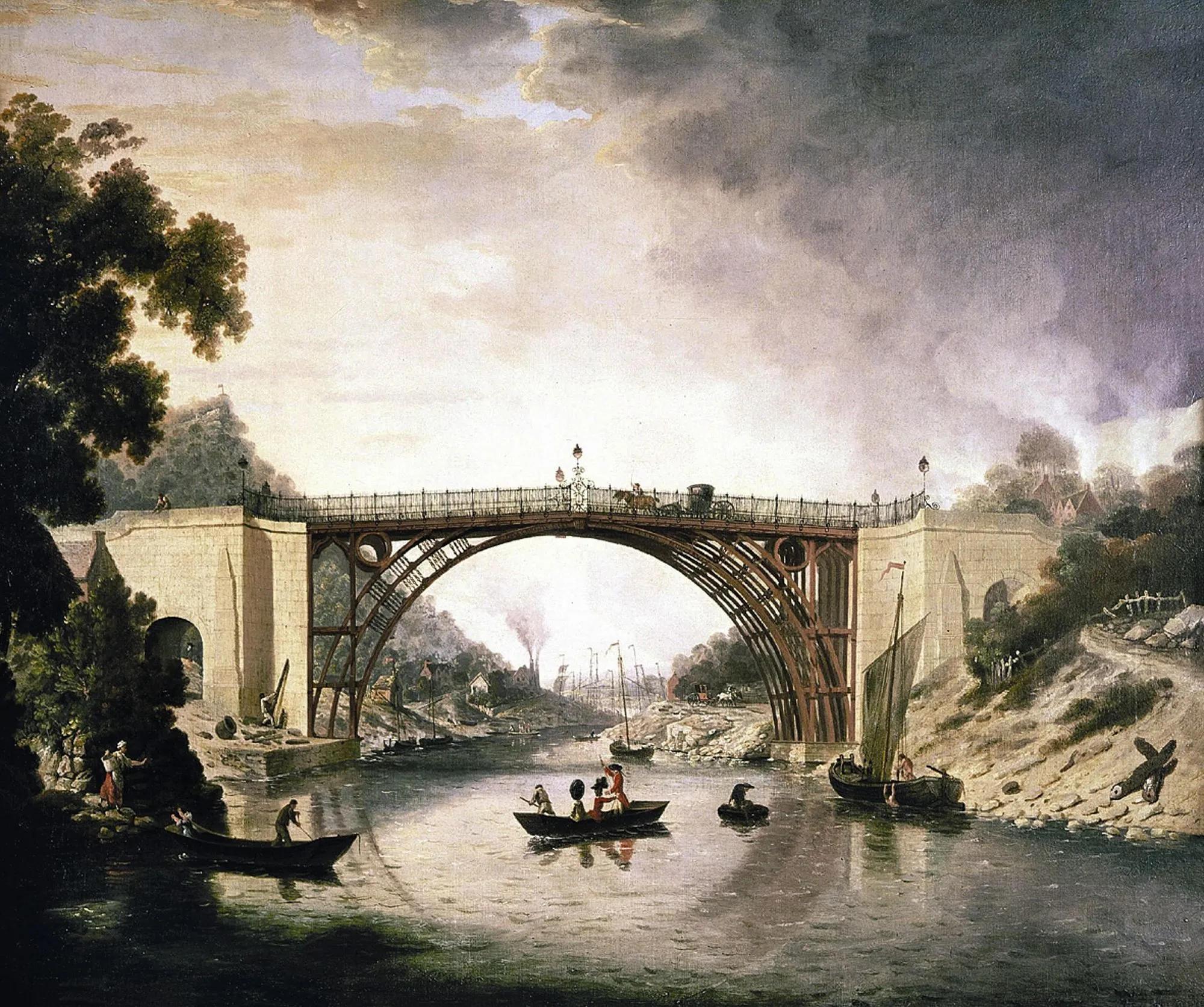 A View Of The Iron Bridge, William Williams, 1777.