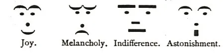 Les premiers émoticônes inventés par 
les typographes du XIXe
siècle.