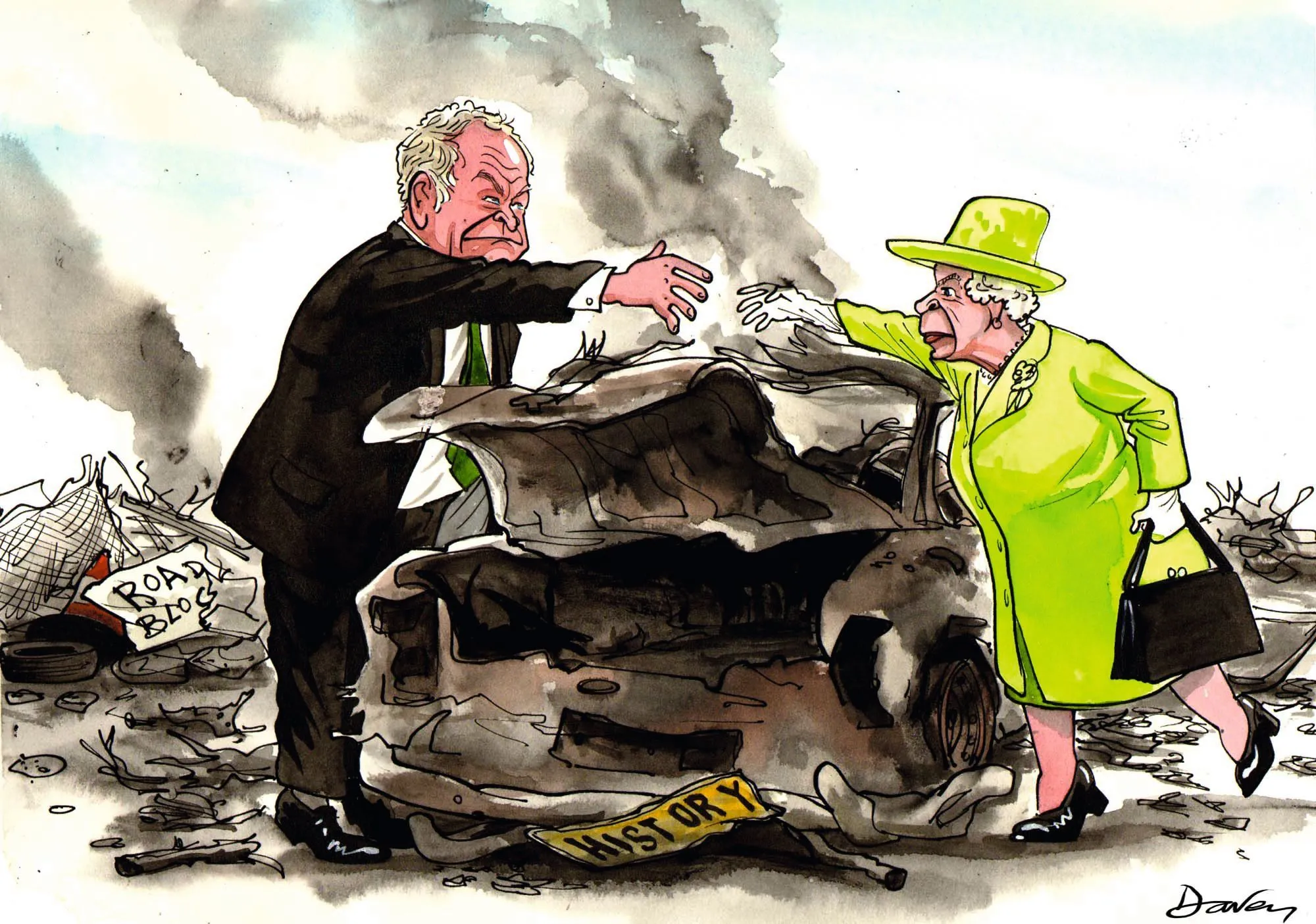 The Queen and Martin McGuinness shaking hands in 2012, Andy Daven, 2012.