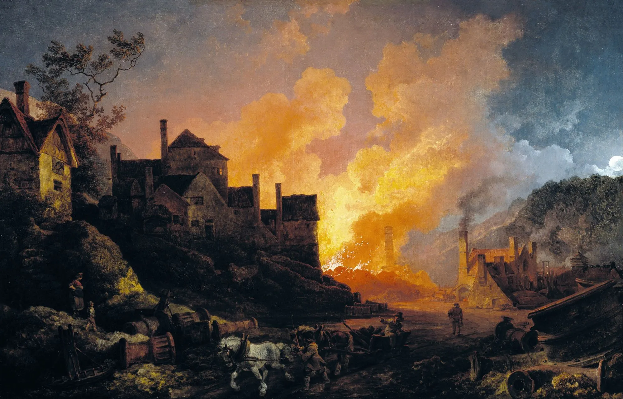 Coalbrookdale by night, Philippe-Jacques de Loutherbourg, 1801.