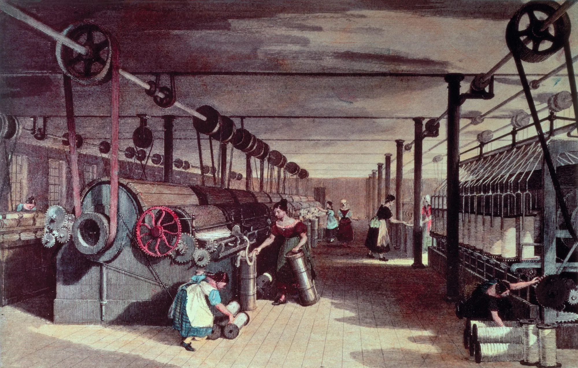 Interior of a mill, anonymous artist, 19th century.