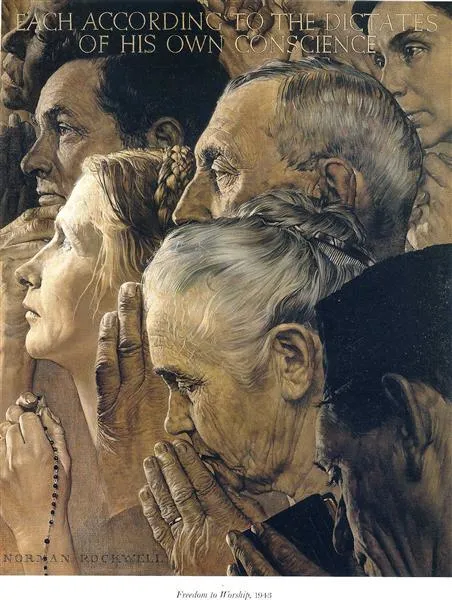 Freedom of Worship, Norman Rockwell, 1943.